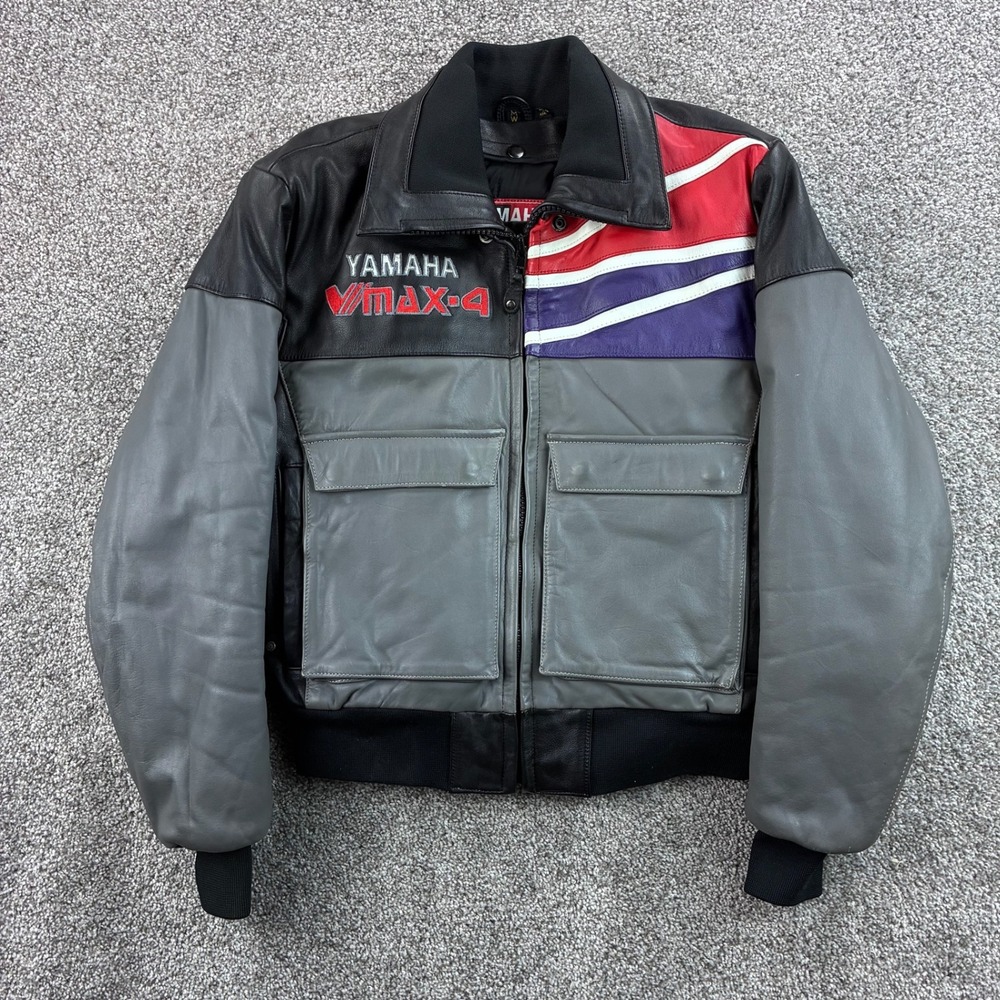 Vintage Yamaha Snowmobile Jacket Women's M Leather 3-in-1 Racing Moto VMAX-4